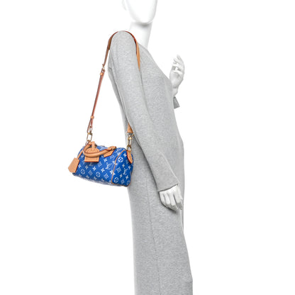 Louis Vuitton Calfskin Monogram Speedy P9 Bandouliere 20 Blue 2 of 10