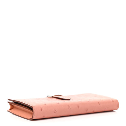 Hermes Ostrich Bearn Gusset Wallet Terre Cuite 4 of 7