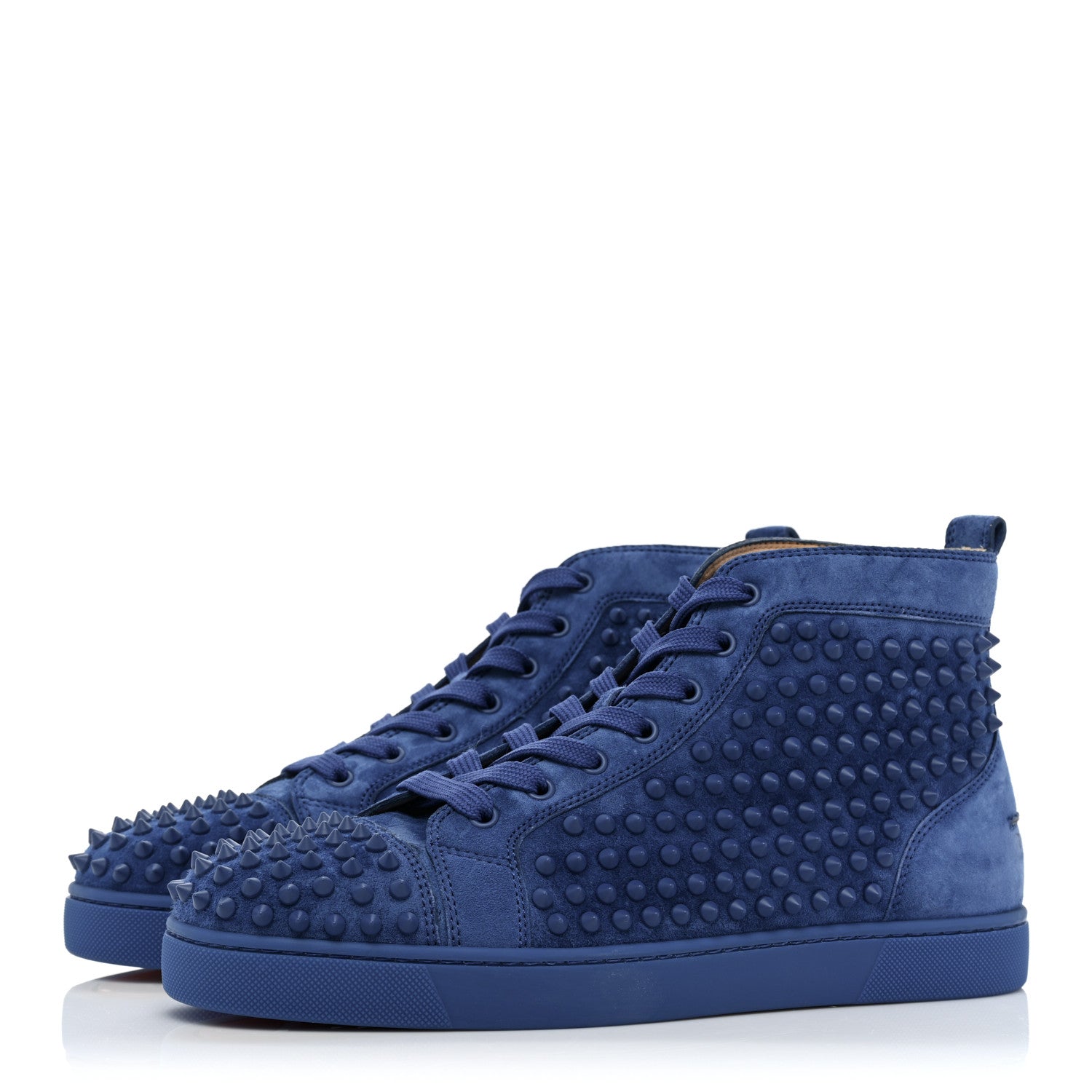 Christian Louboutin Suede Mens Louis Spikes Flat Sneakers 39 Azzurro 3 of 11