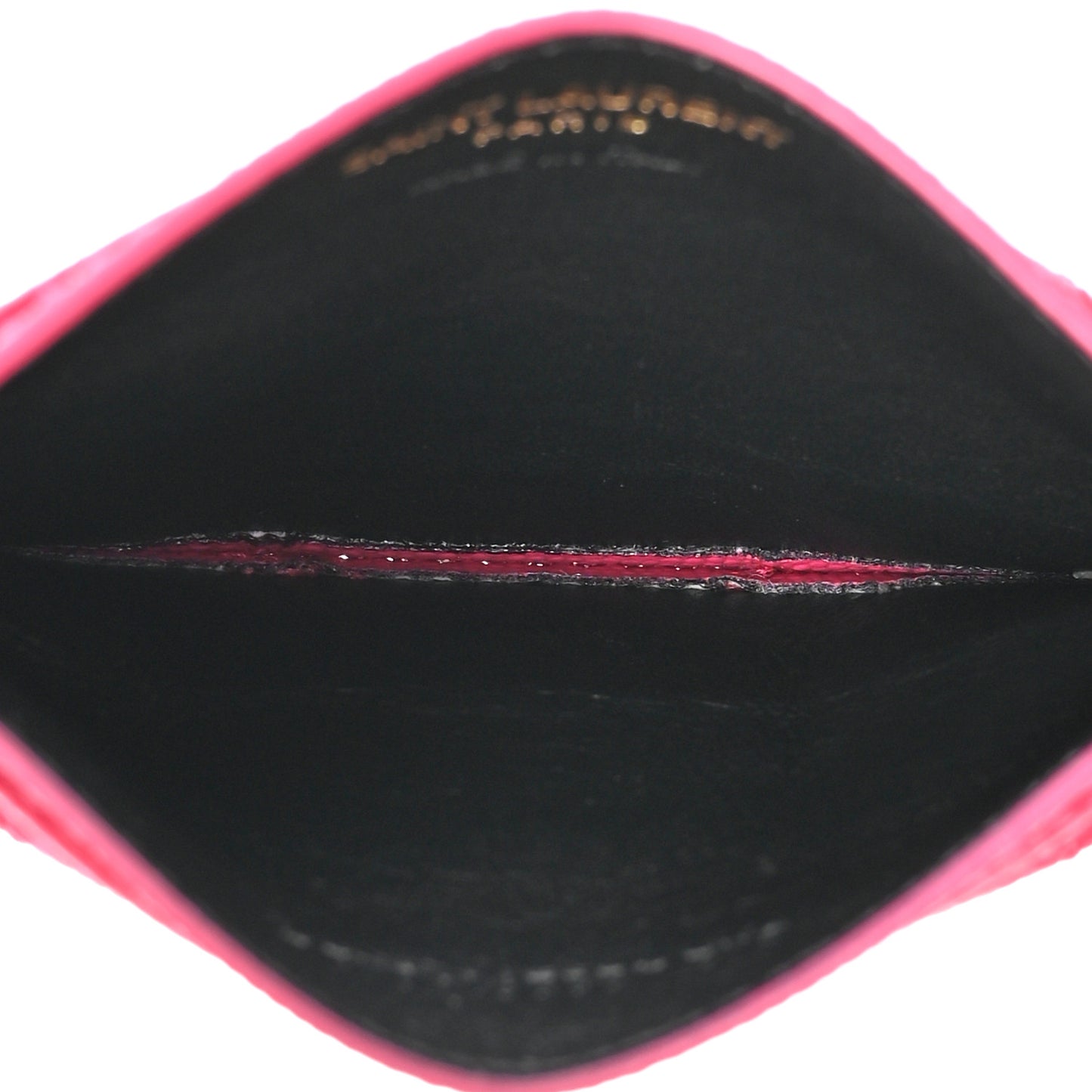 Grain De Poudre Matelasse Chevron Monogram Credit Card Case Fresh Fuxia