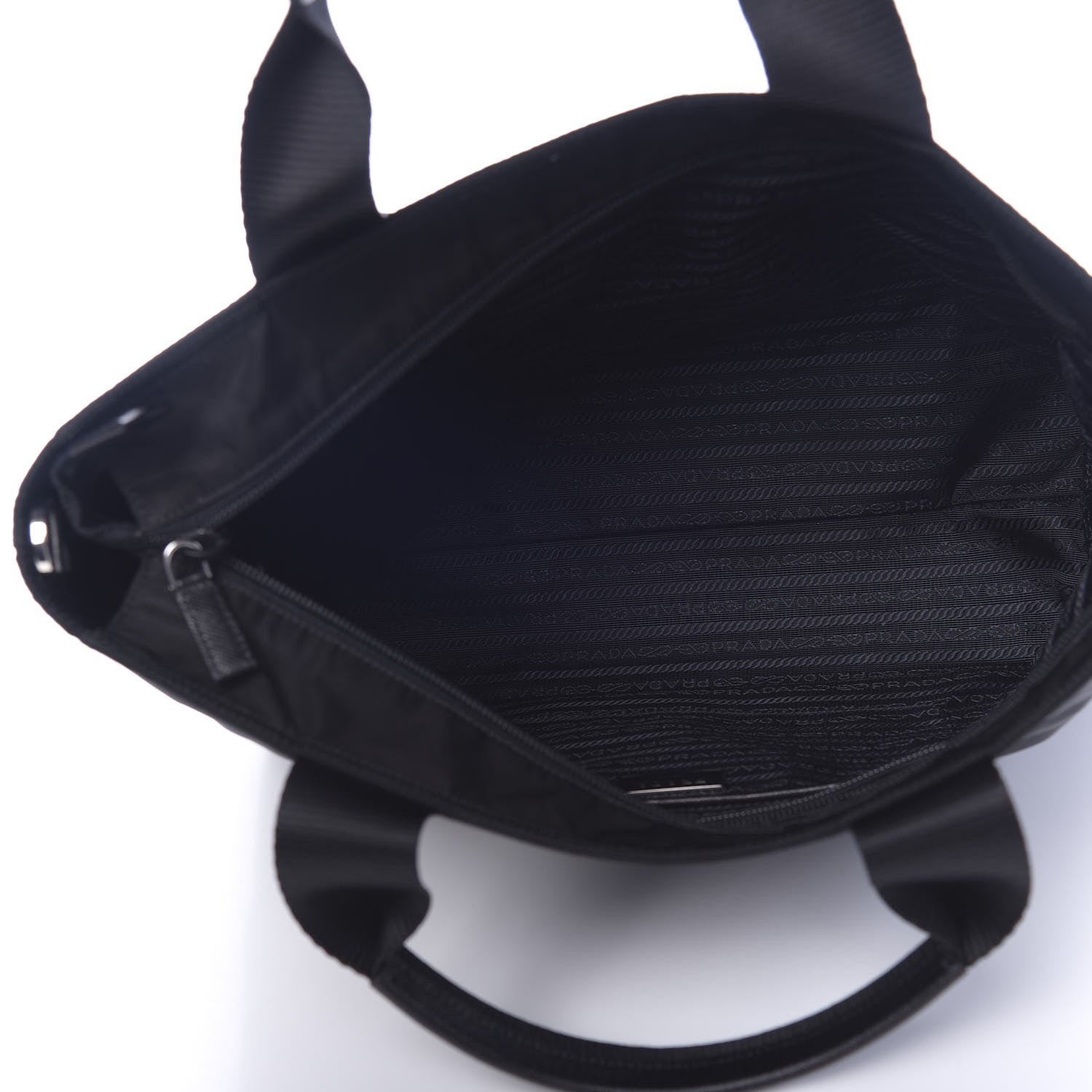 Prada Tessuto Nylon Saffiano Tote Black 6 of 11
