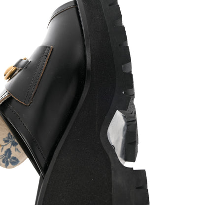 Gucci Cordovan Lux Womens Harald Horsebit Platform Slide Sandals 38.5 Black 10 of 14