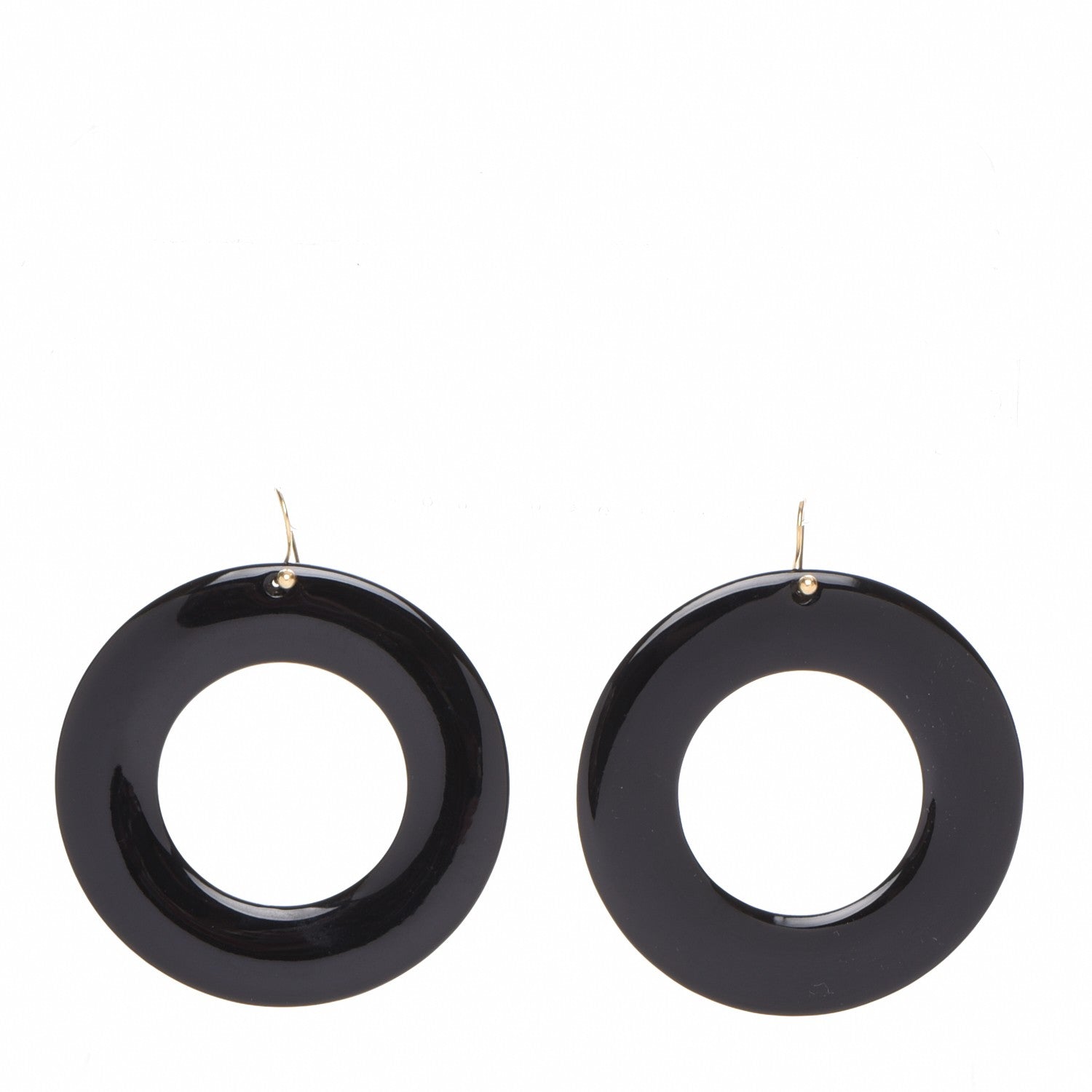 Tiffany 18K Yellow Gold Lacquer Large Elsa Peretti Sevillana Earrings Black 1 of 7