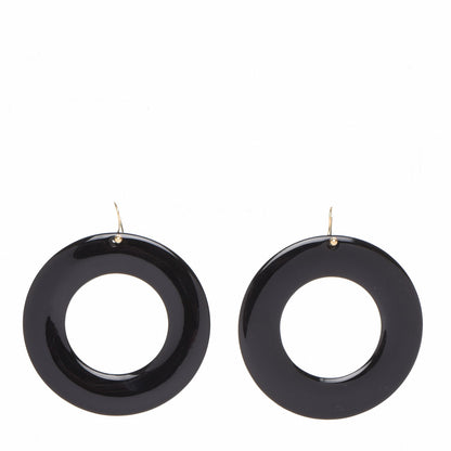 Tiffany 18K Yellow Gold Lacquer Large Elsa Peretti Sevillana Earrings Black 1 of 7