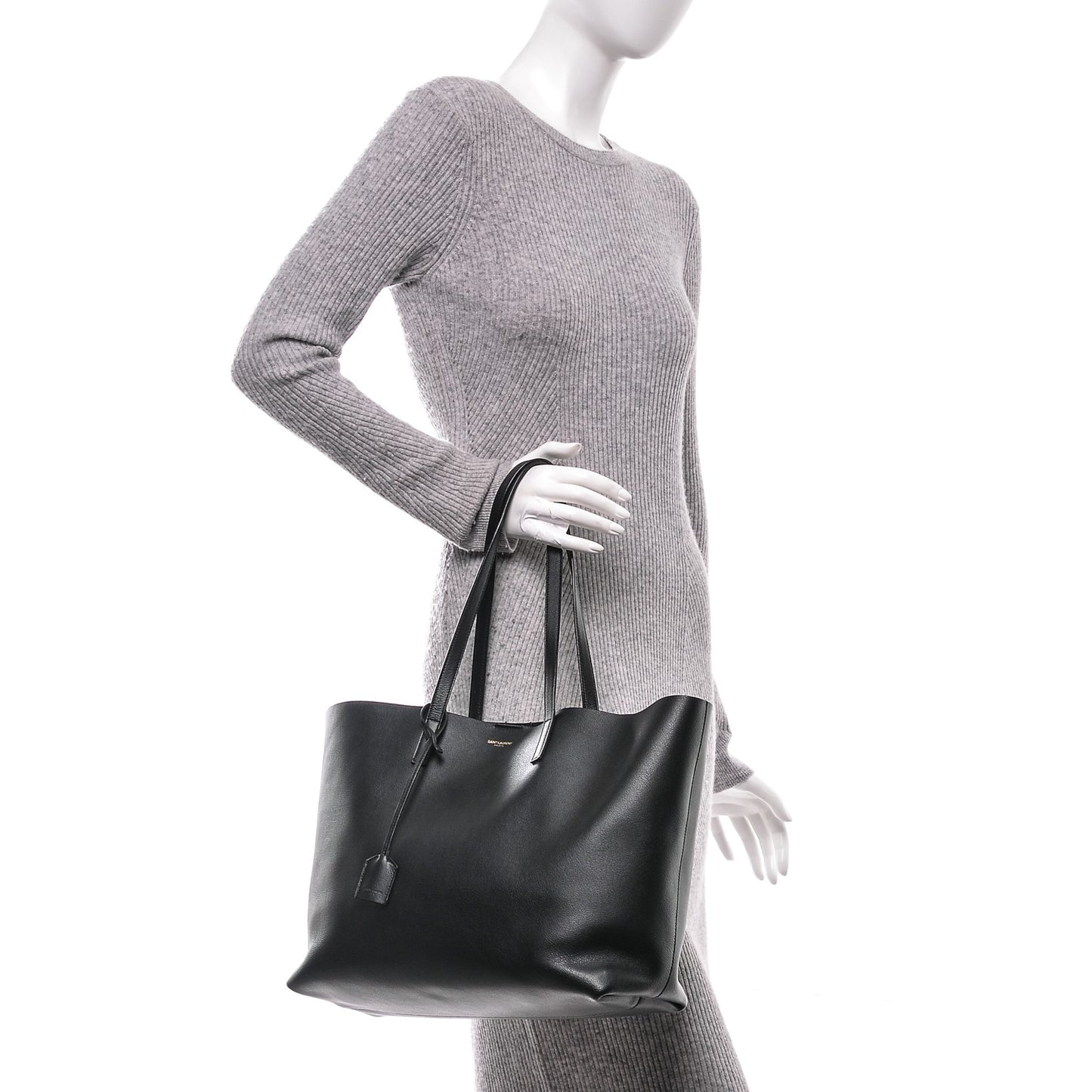 Calfskin Large Shopping Tote Black