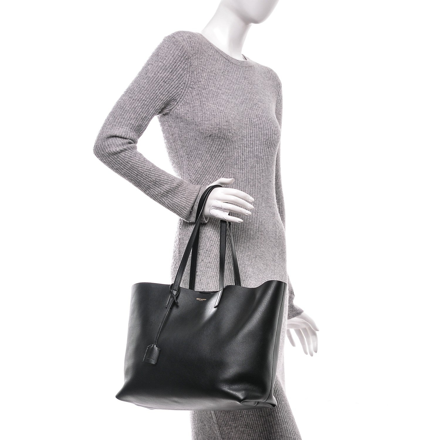 Saint Laurent Calfskin Large Shopping Tote Black 2 of 8