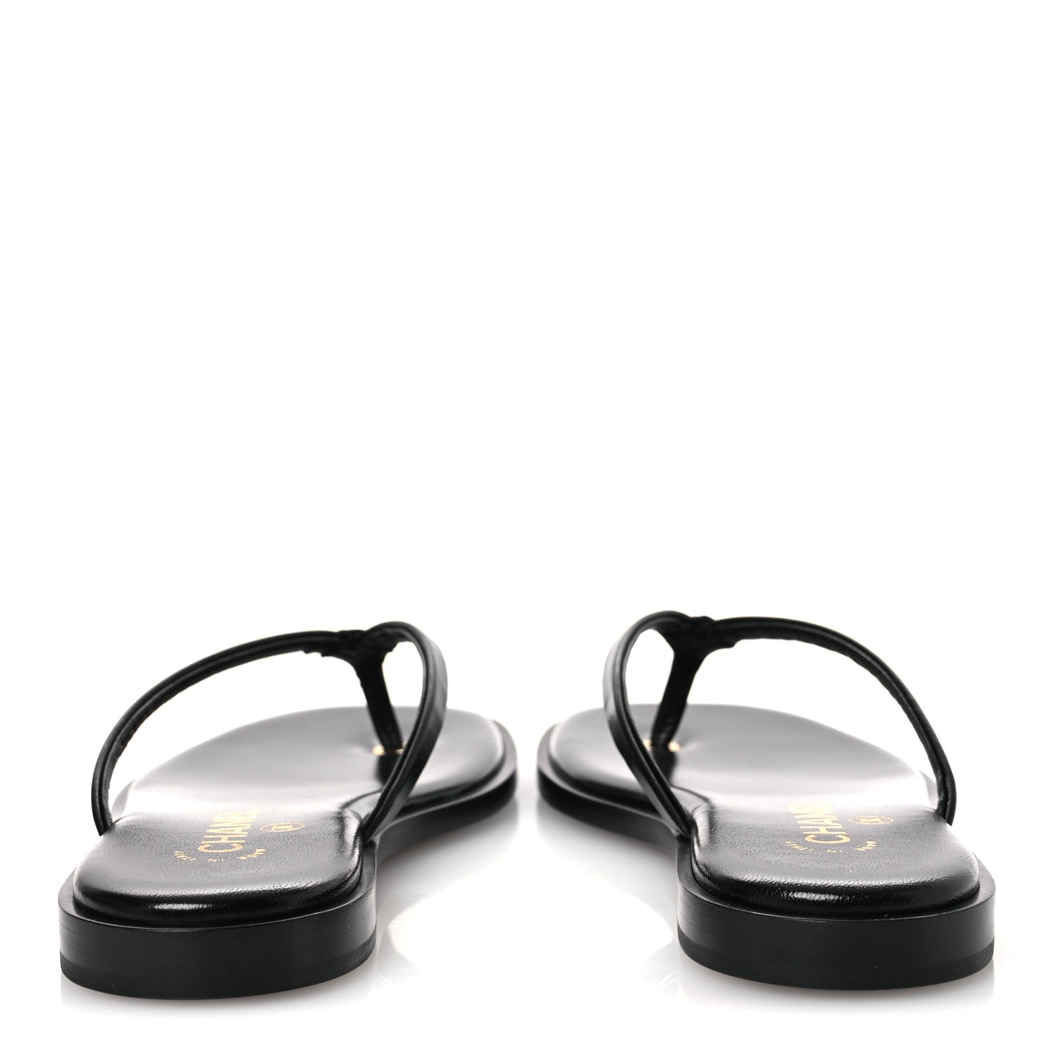 Chanel Goatskin CC Times Square Thong Sandals 38 Black 6 of 11