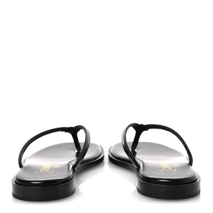 Chanel Goatskin CC Times Square Thong Sandals 38 Black 6 of 11