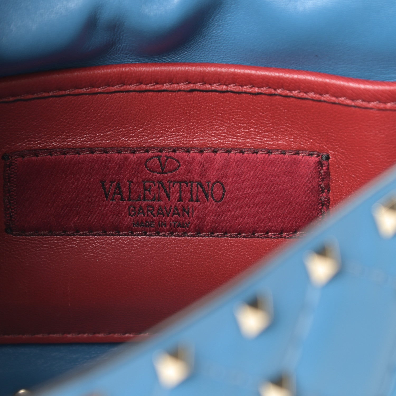 Valentino Garavani Nappa Small Rockstud Spike Shoulder Bag Bluette 6 of 12