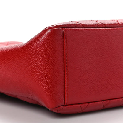 Chanel Caviar Quilted Vertical Grand Shopping Tote GST Red 8 of 9