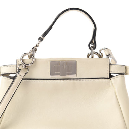 Fendi Shiny Nappa Micro Peekaboo Iconic Satchel White 12 of 12