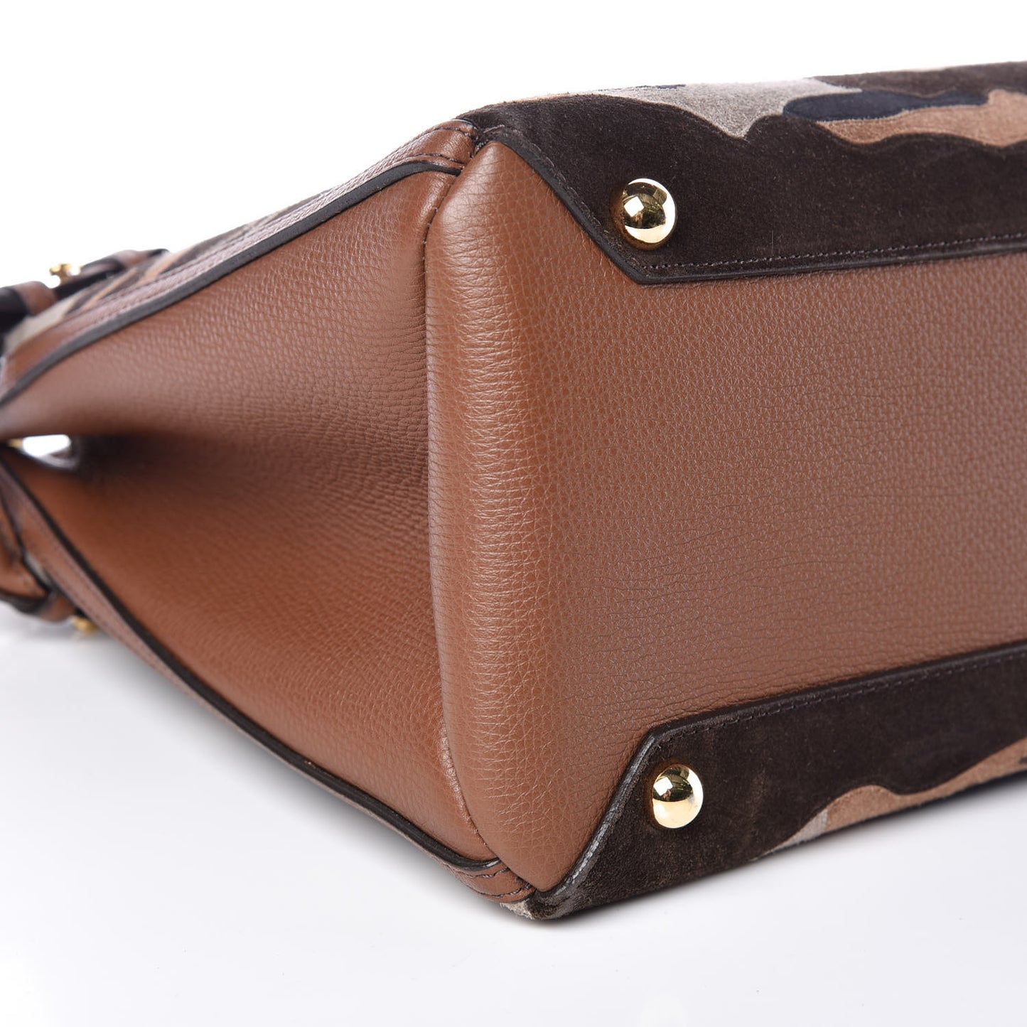 Suede House Check Camoflauge Medium Banner Tote Tan