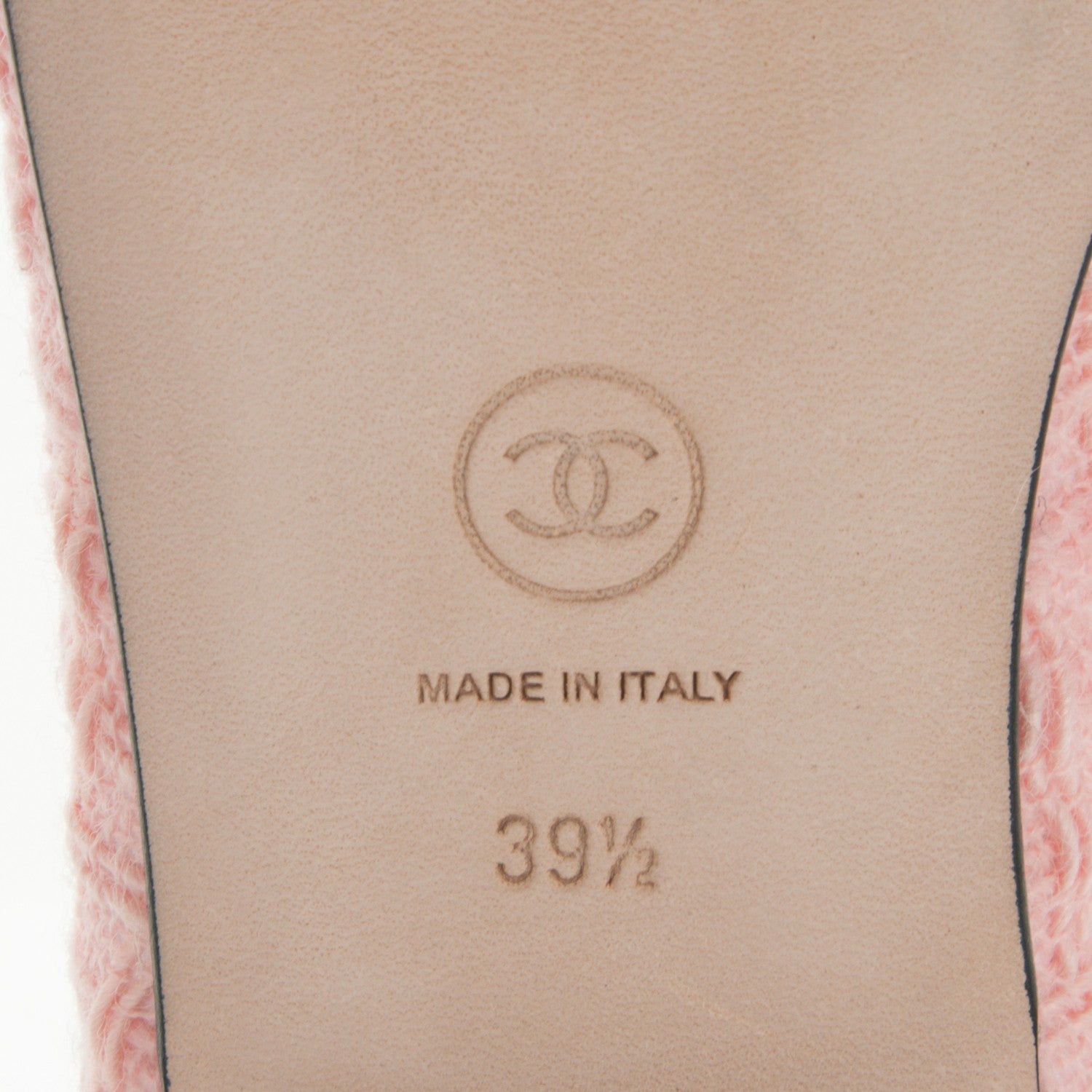 Chanel Tweed Velvet Cap Toe Ballerina Flats 39 Pink Black 6 of 7