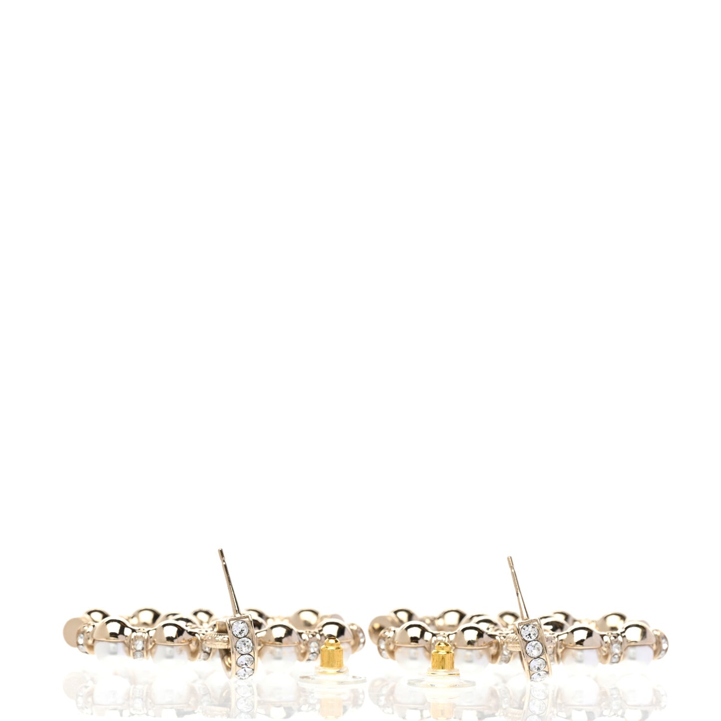 Pearl Crystal Nefertiti CC Drop Earrings Gold