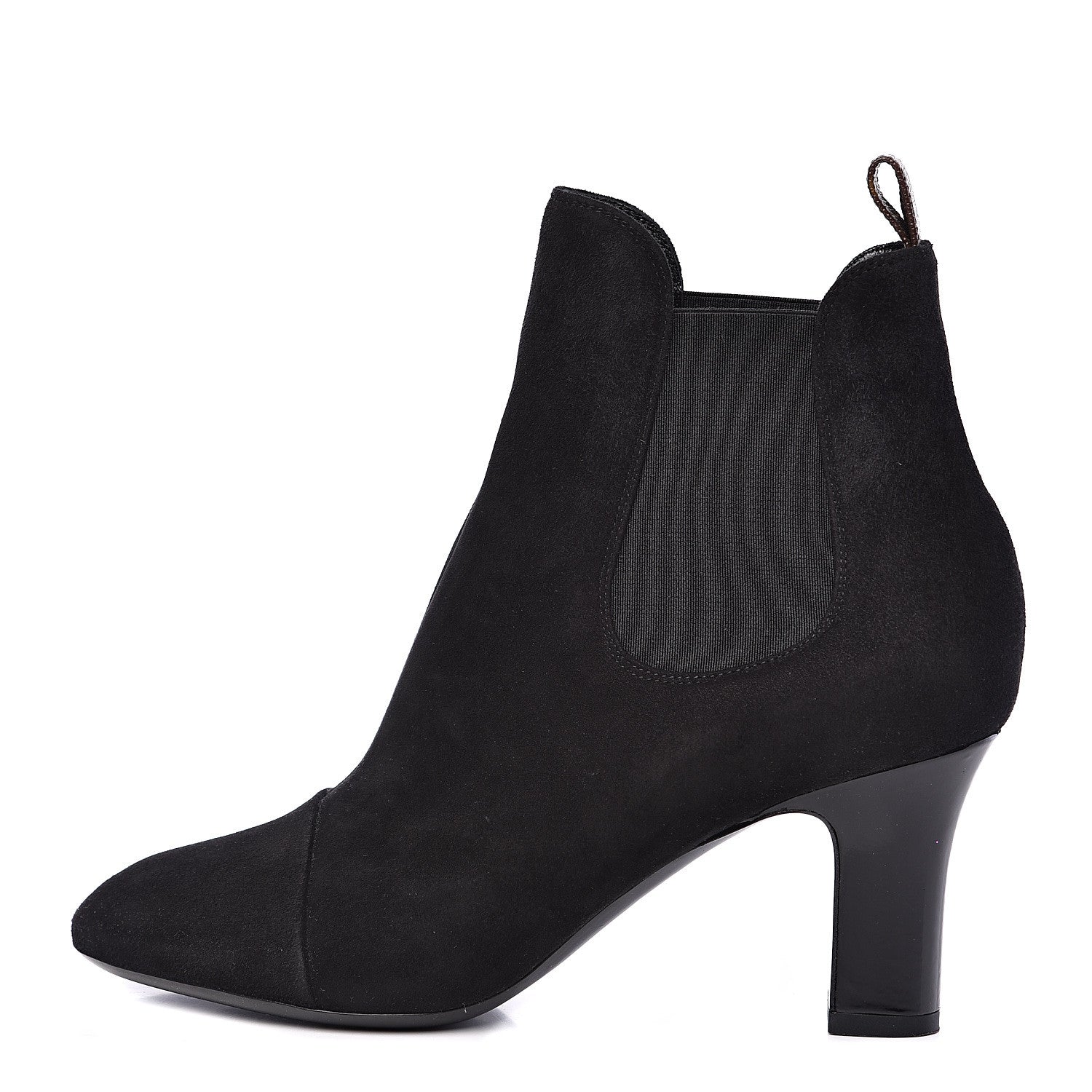 Louis Vuitton Suede Monogram Uniformes Cap Toe Chelsea 75mm Ankle Boots 37.5 Black 1 of 8
