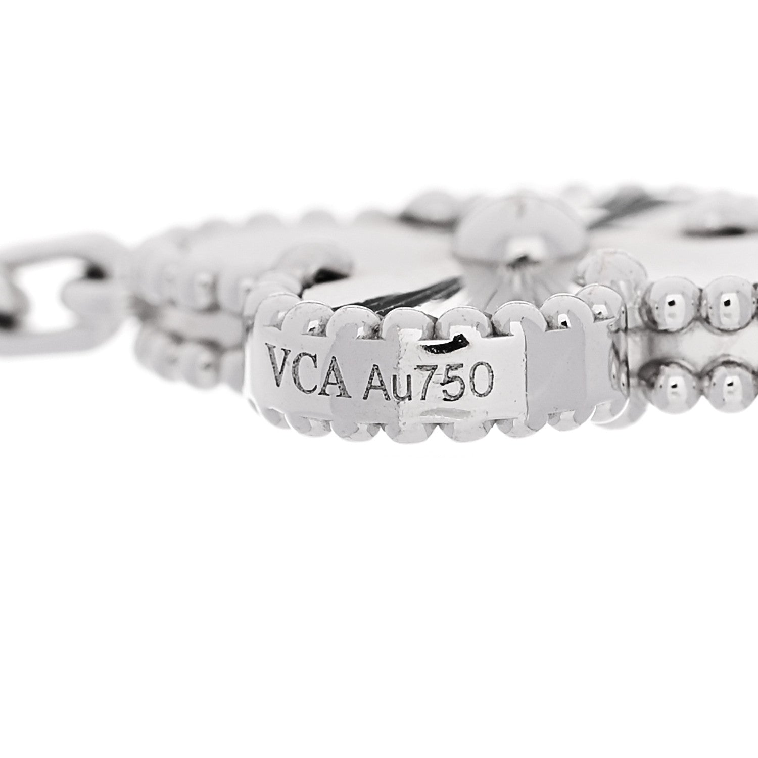 Van Cleef & Arpels 18K White Gold 5 Motifs Guilloche Vintage Alhambra Bracelet 3 of 5