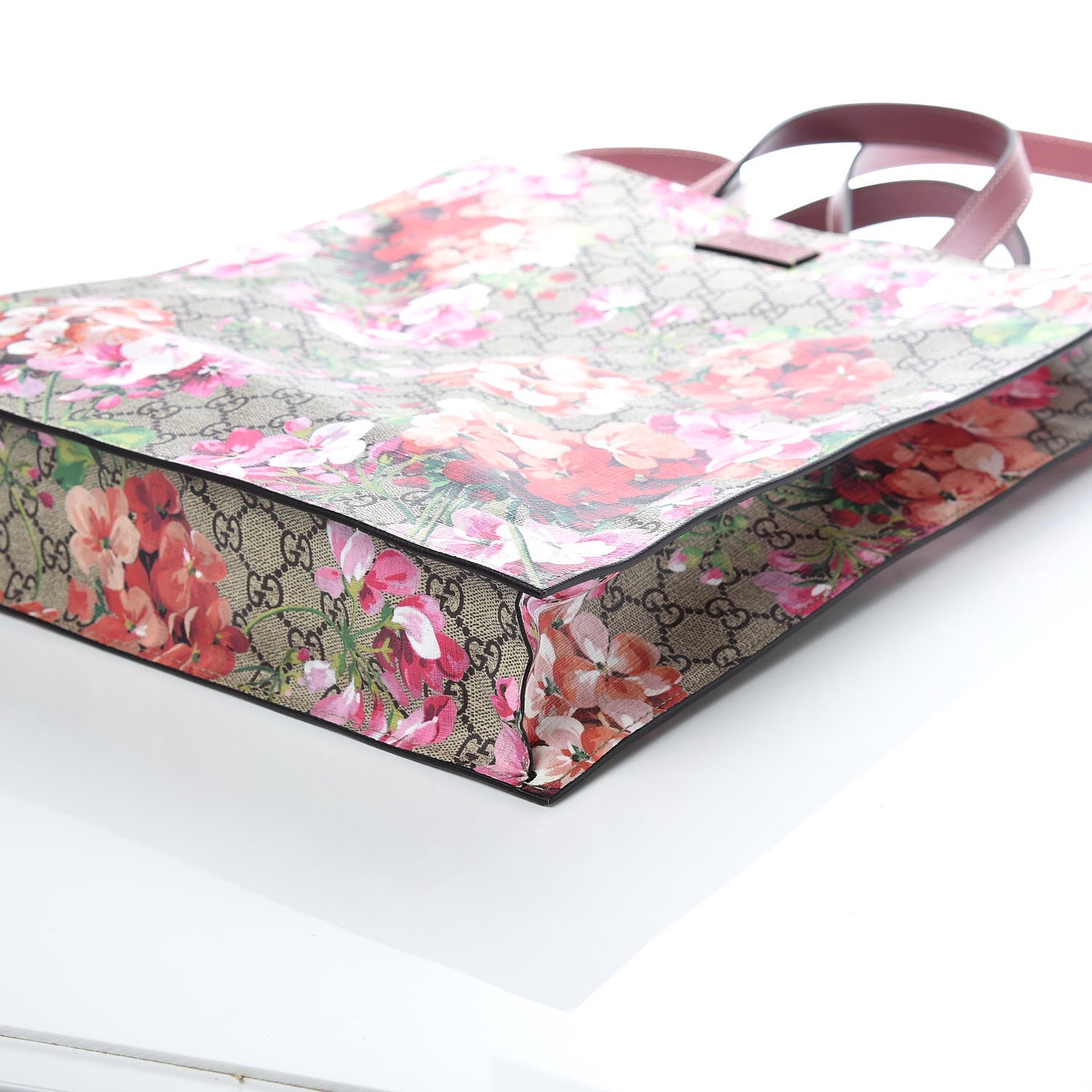 Gucci Soft GG Supreme Monogram Blooms Vertical Tote Beige Multicolor Dry Rose 10 of 10