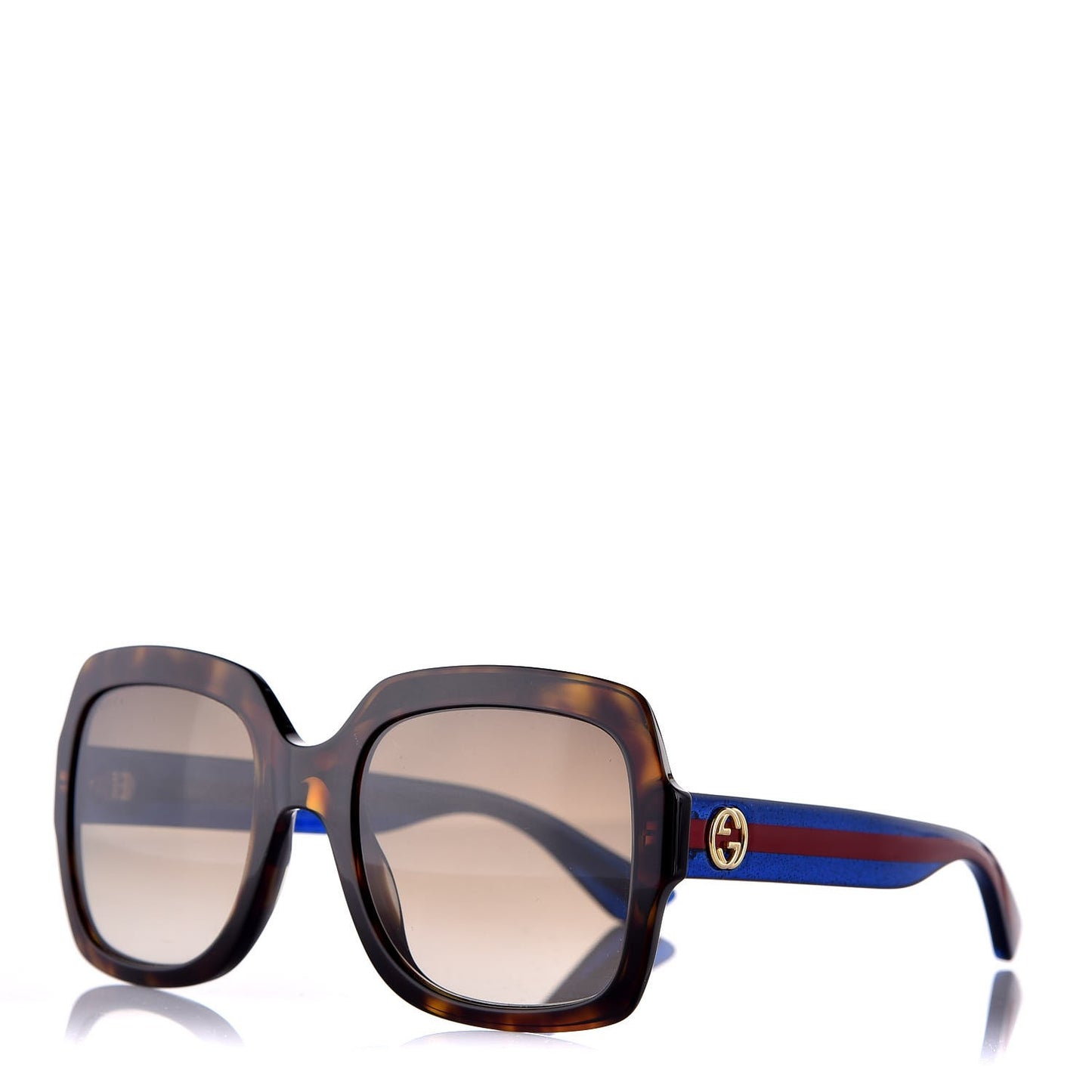 Oversize Square Web GG 0036S Sunglasses Tortoise