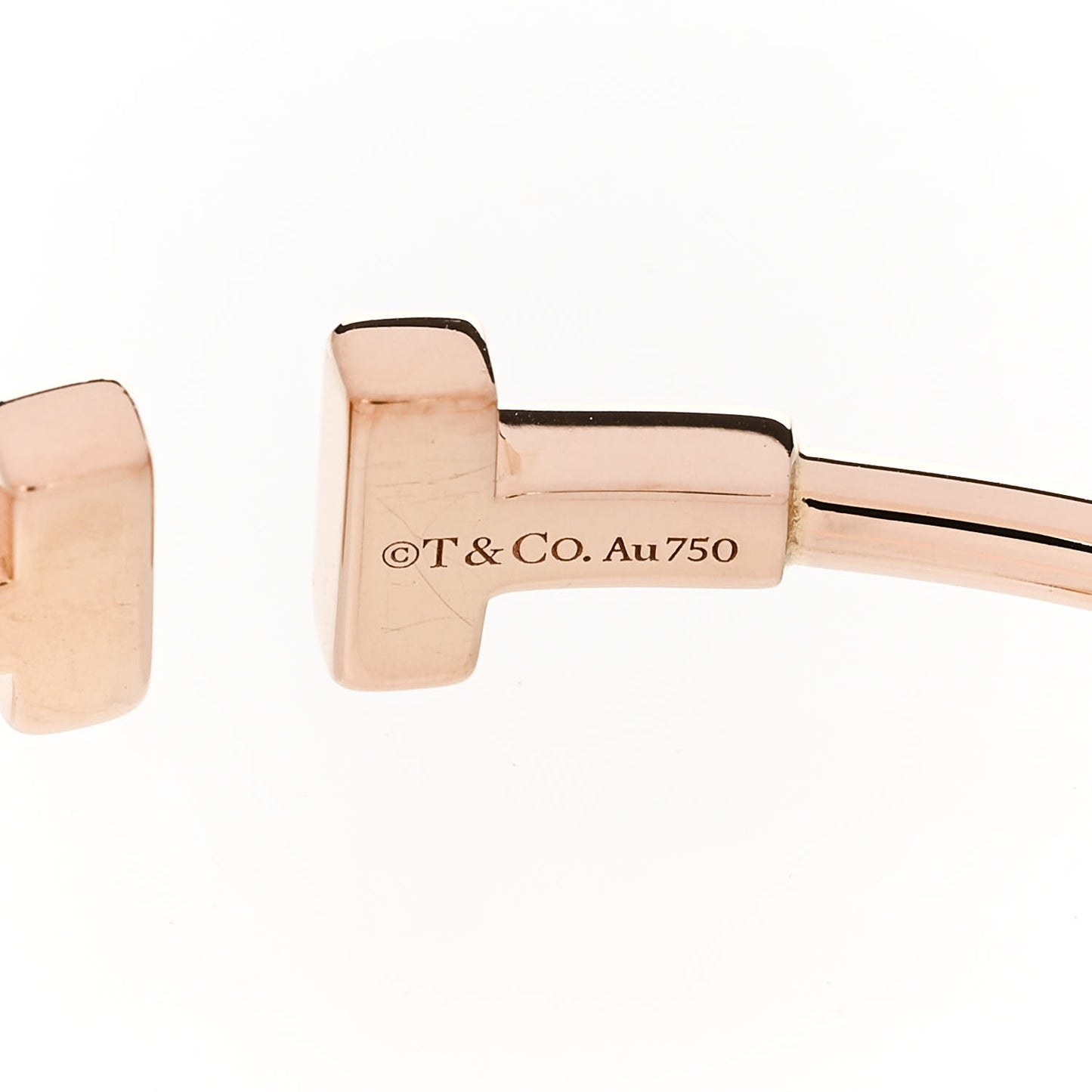 18K Rose Gold Narrow T Wire Bracelet