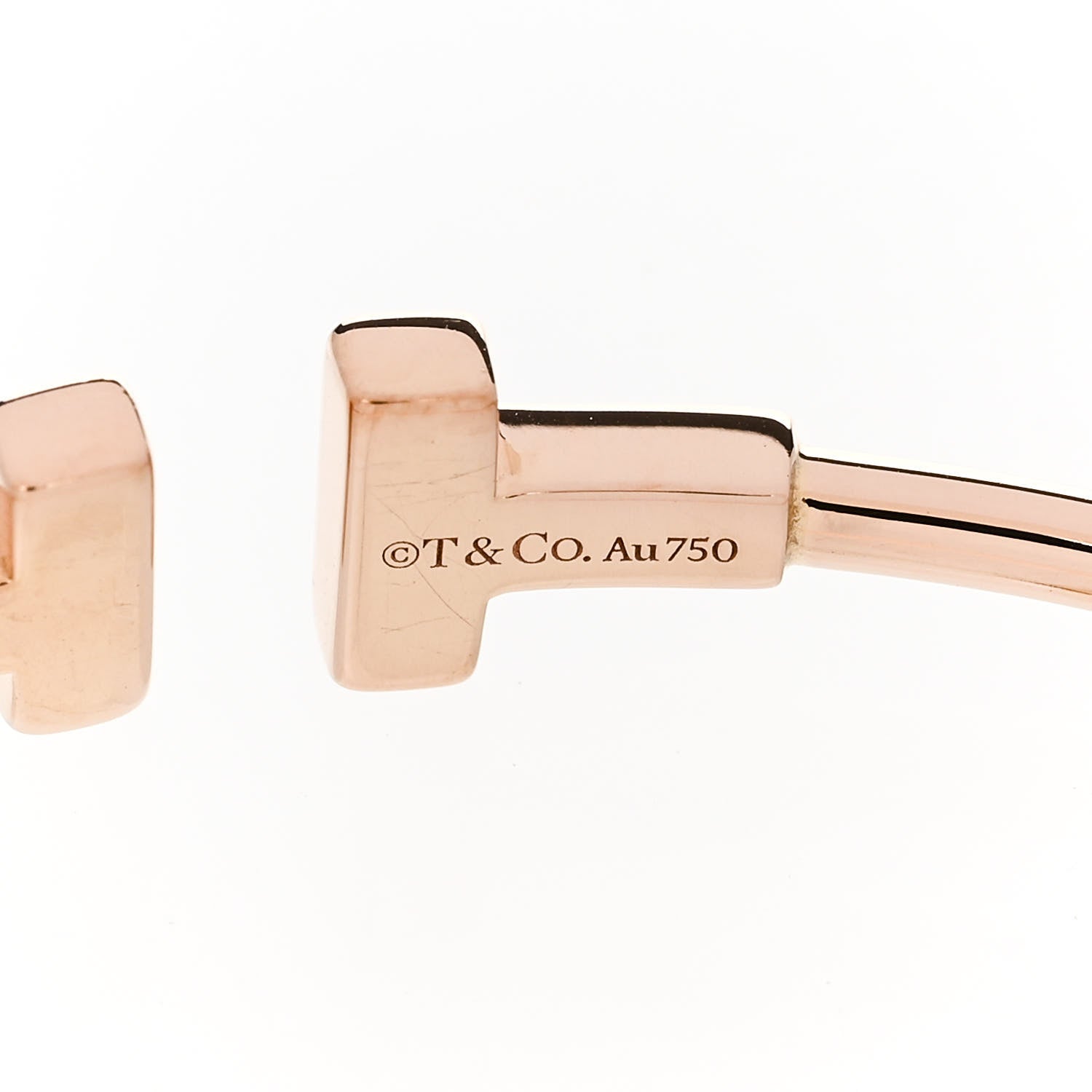 Tiffany 18K Rose Gold Narrow T Wire Bracelet 3 of 3