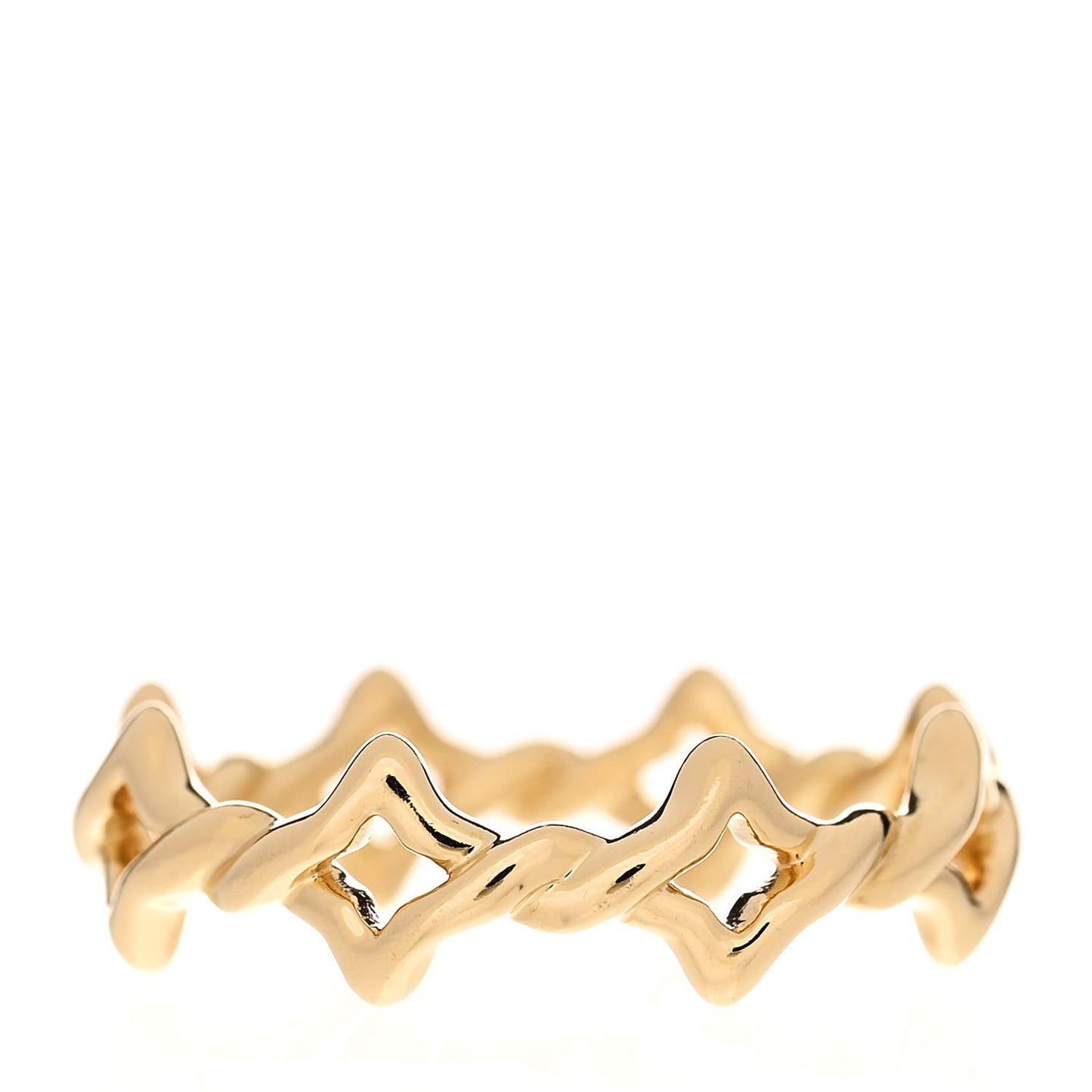 18K Yellow Gold Quatrefoil Stack Ring 57 8