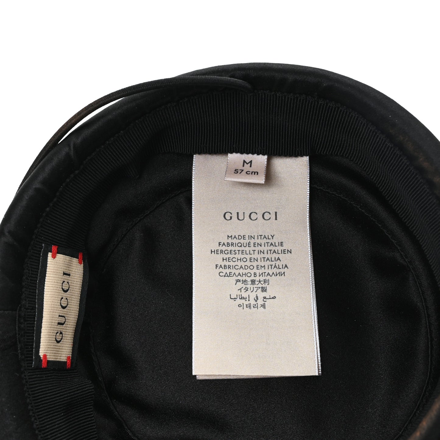 Satin Pillbox Hat M 57 Black