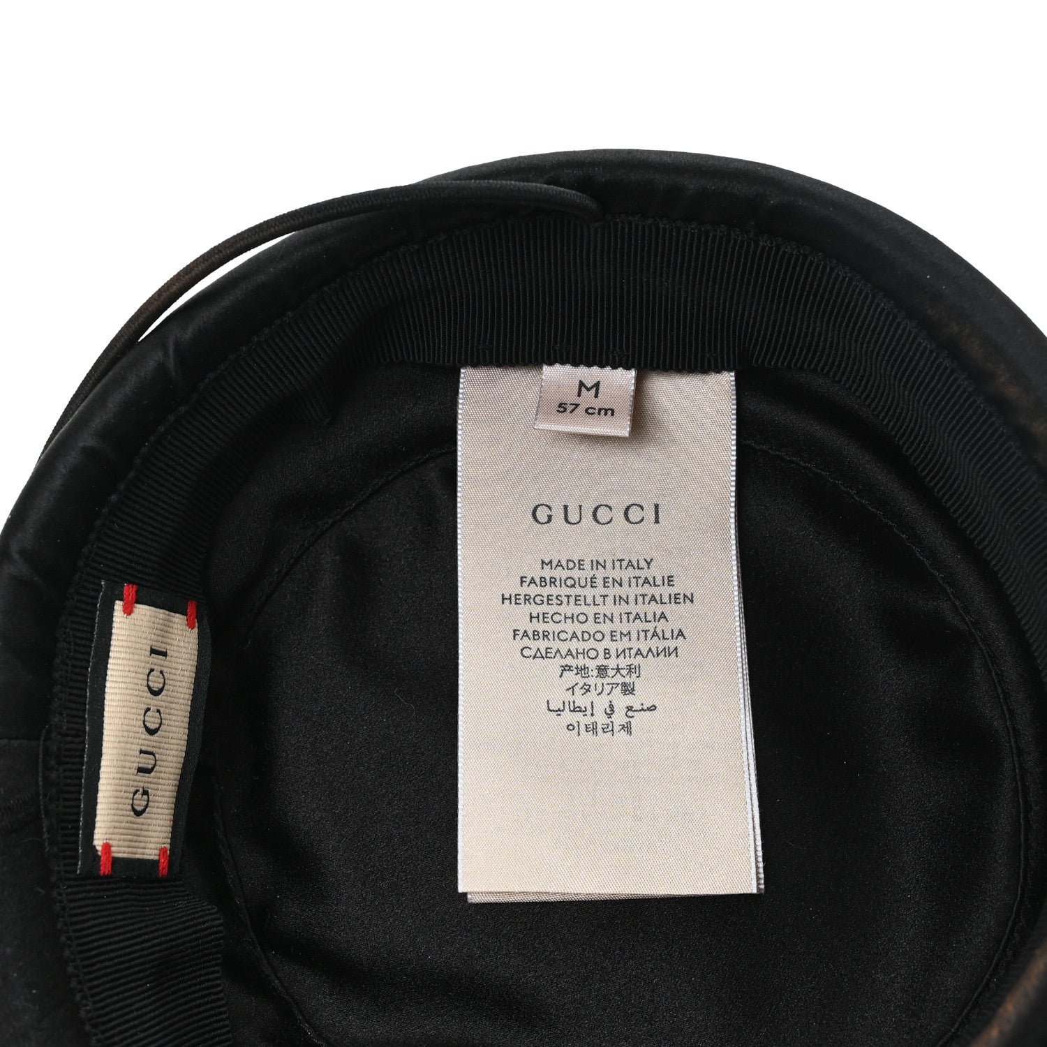 Gucci Satin Pillbox Hat M 57 Black 9 of 9