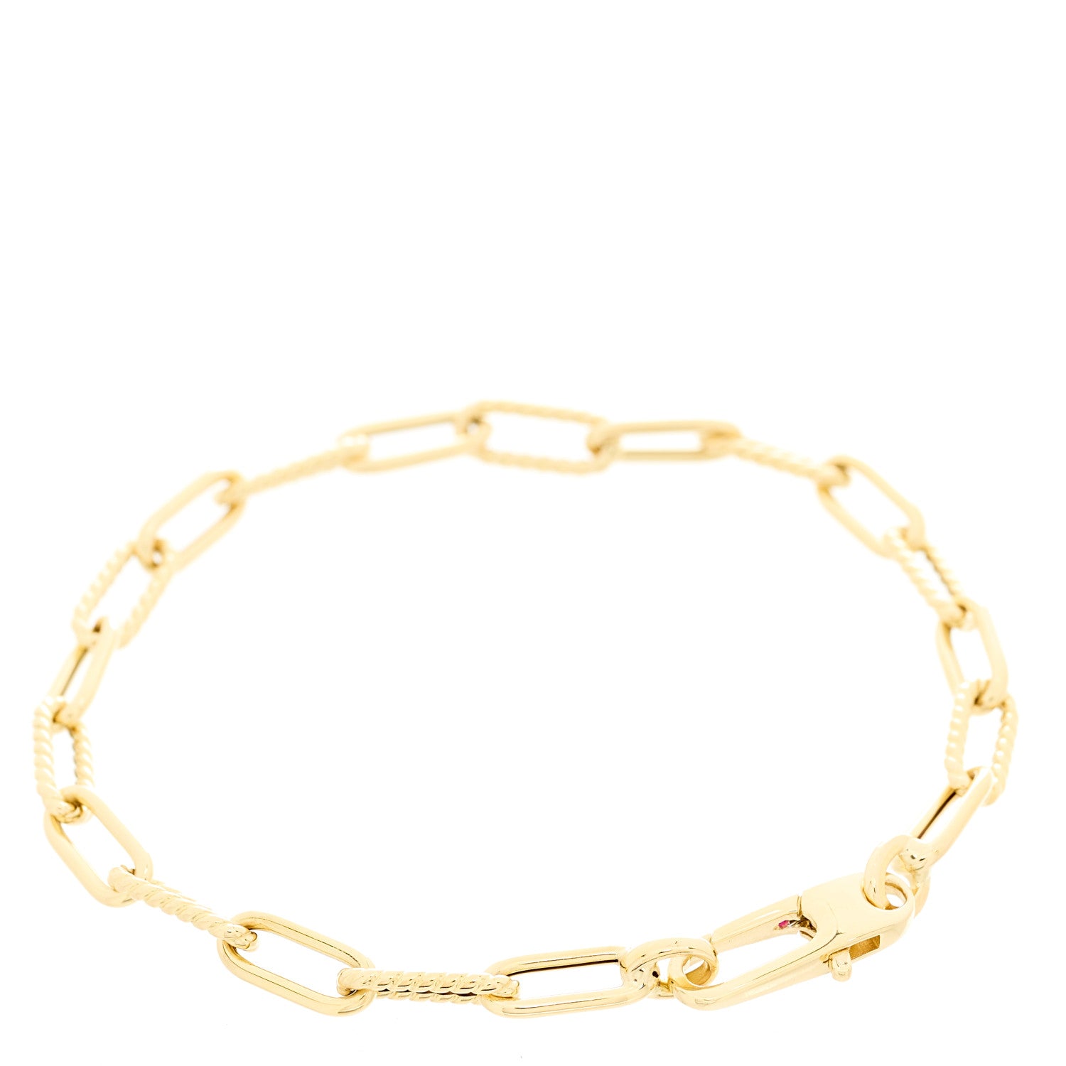 Roberto Coin 18K Yellow Gold Fluted Paper Clip Link Bracelet 2 of 4