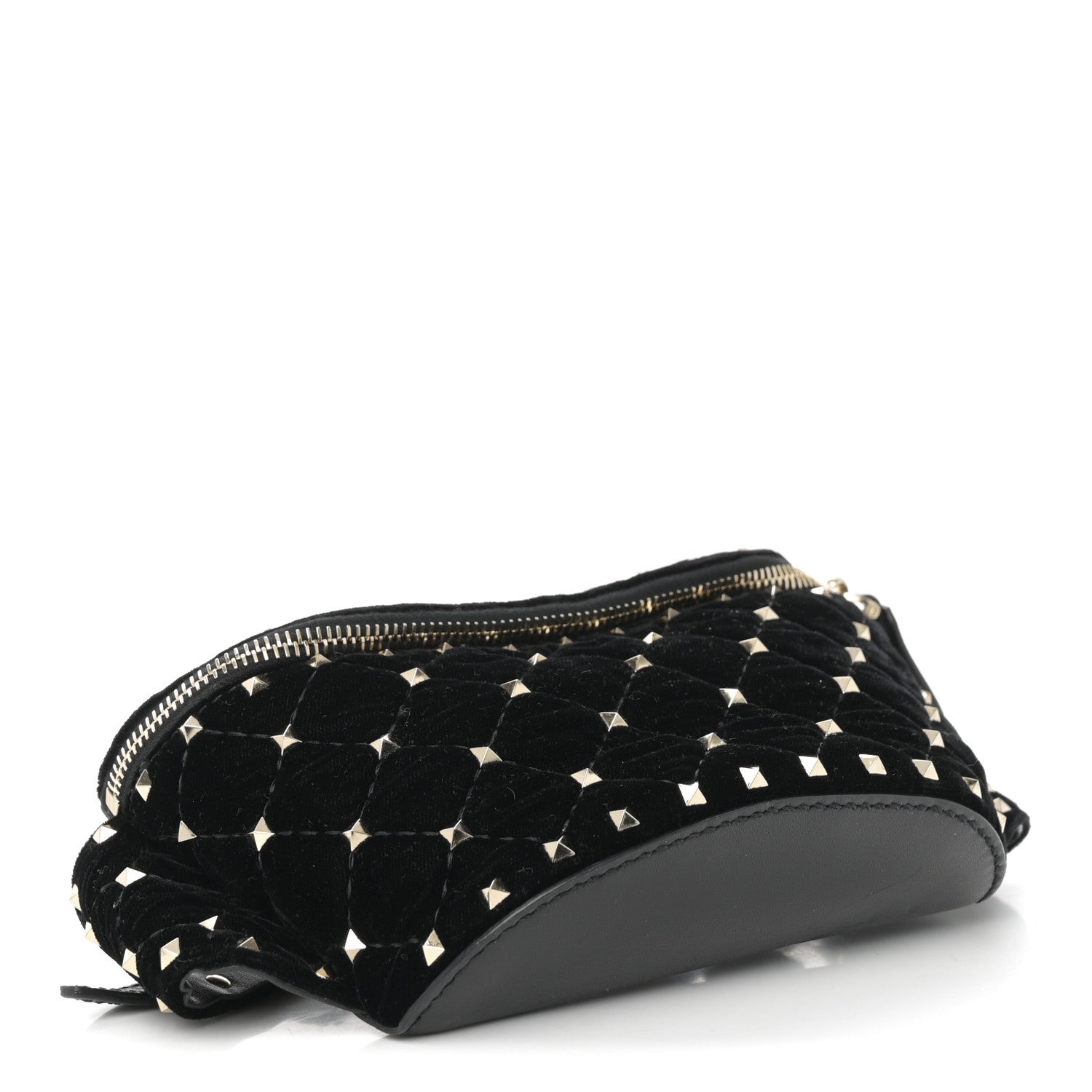 Valentino Garavani Velvet Rockstud Spike Belt Bag 85 34 Black 9 of 25