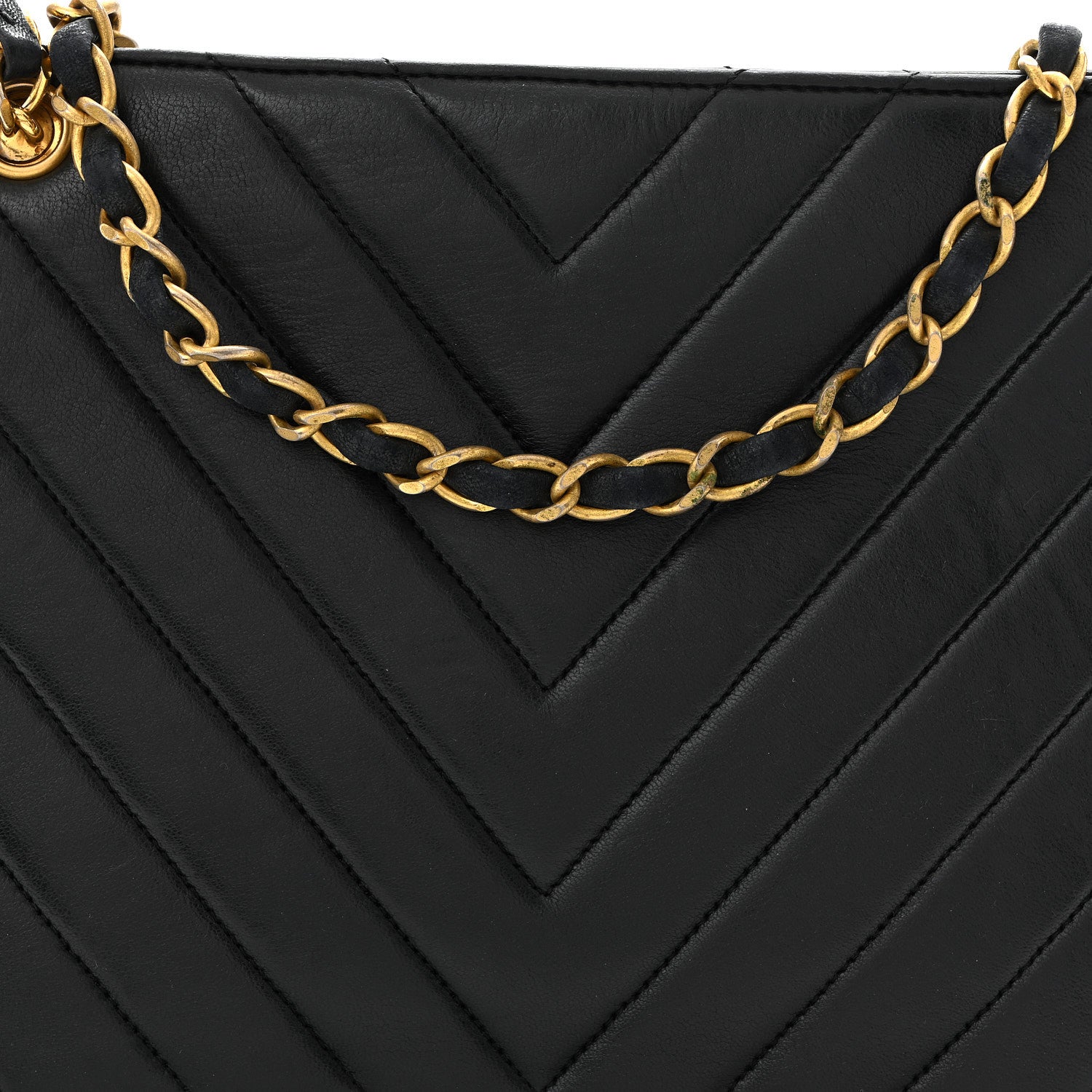 Chanel Lambskin Chevron Small Shoulder Bag Black 9 of 11