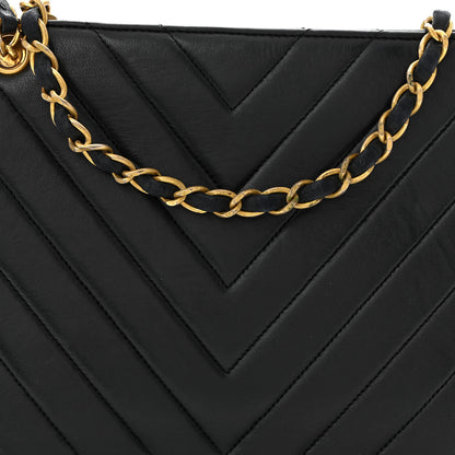 Chanel Lambskin Chevron Small Shoulder Bag Black 9 of 11