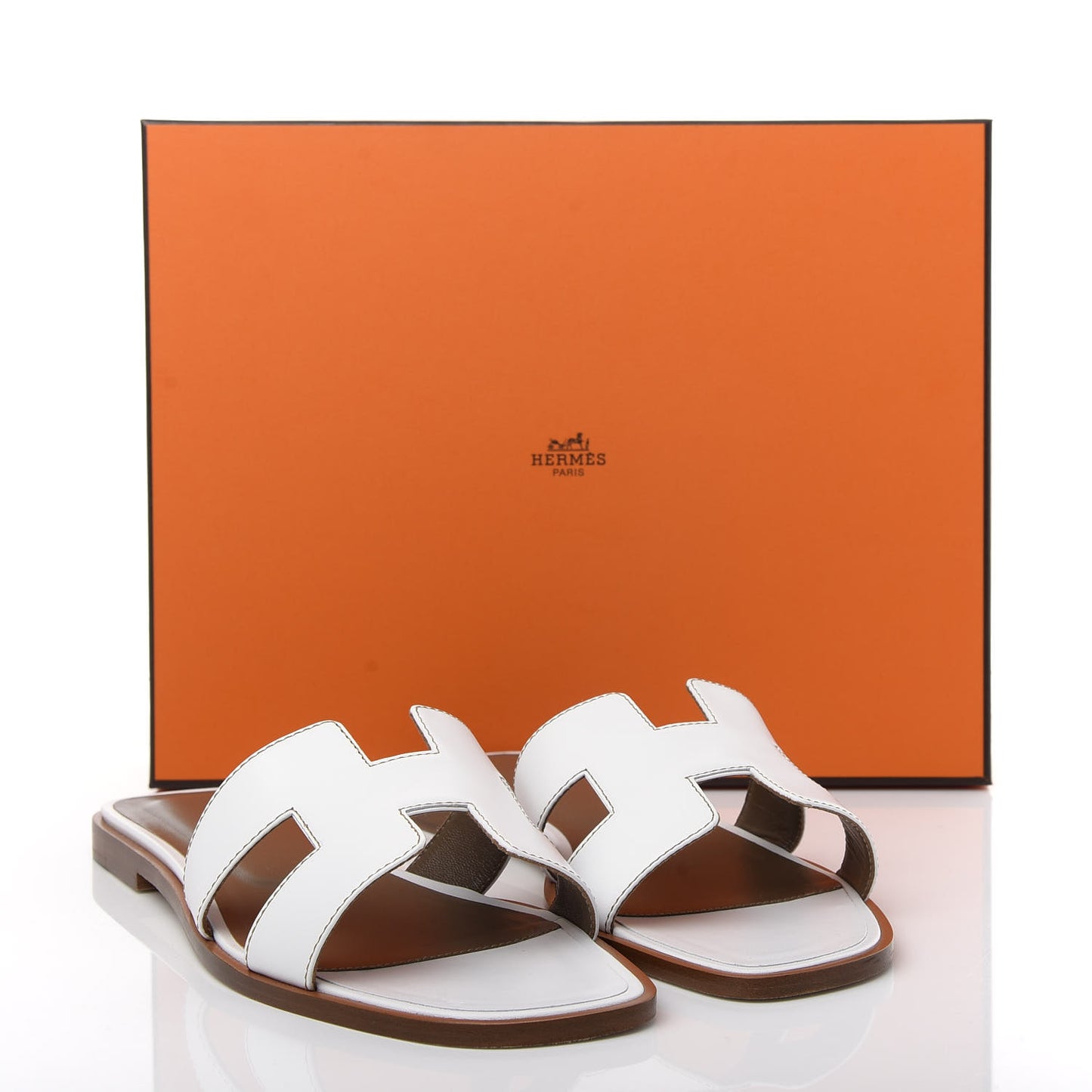 Box Calfskin Oran Sandals 39.5 White