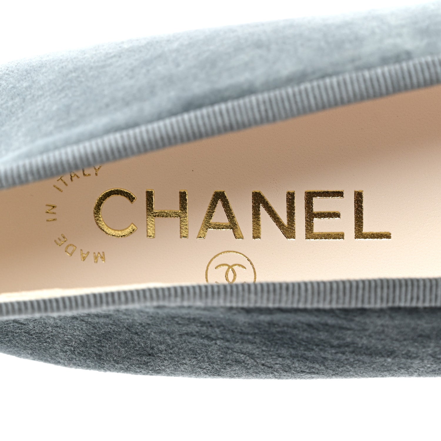 Chanel Velvet Cap Toe Ballerina Flats 36.5 Blue Black 7 of 8