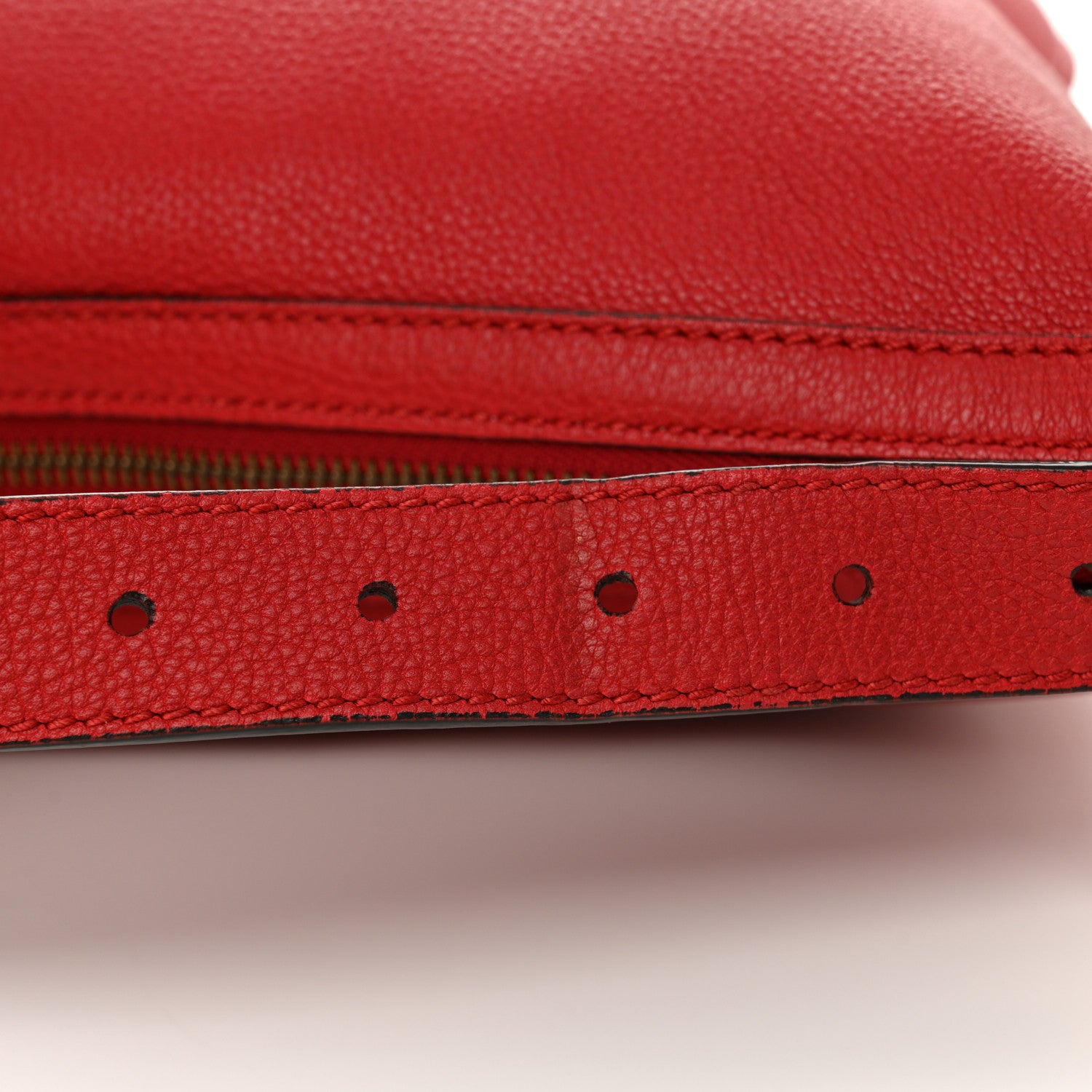 Gucci Grained Calfskin Logo Half Moon Hobo Red 11 of 12