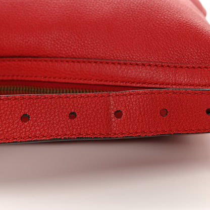 Gucci Grained Calfskin Logo Half Moon Hobo Red 11 of 12
