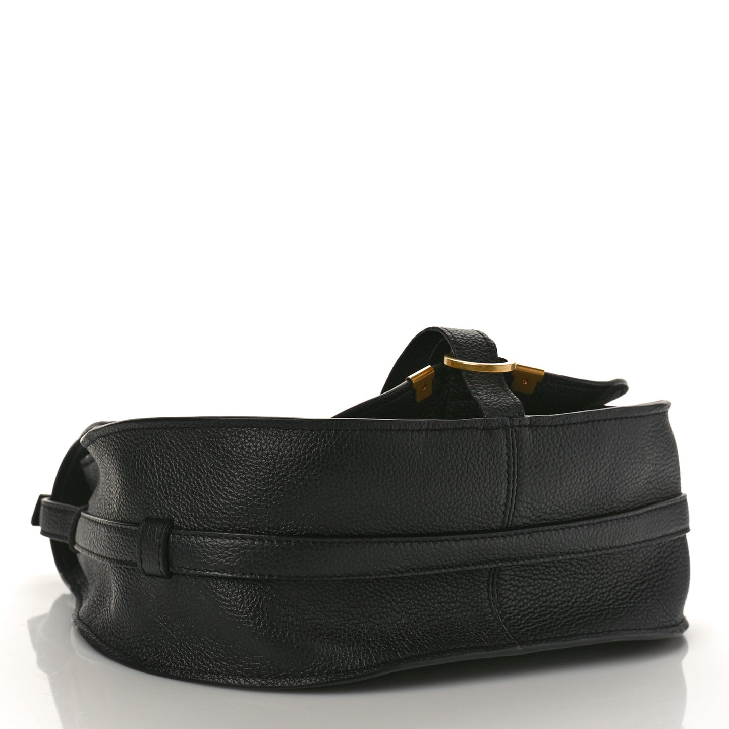 Calfskin Medium Marcie Round Crossbody Bag Black
