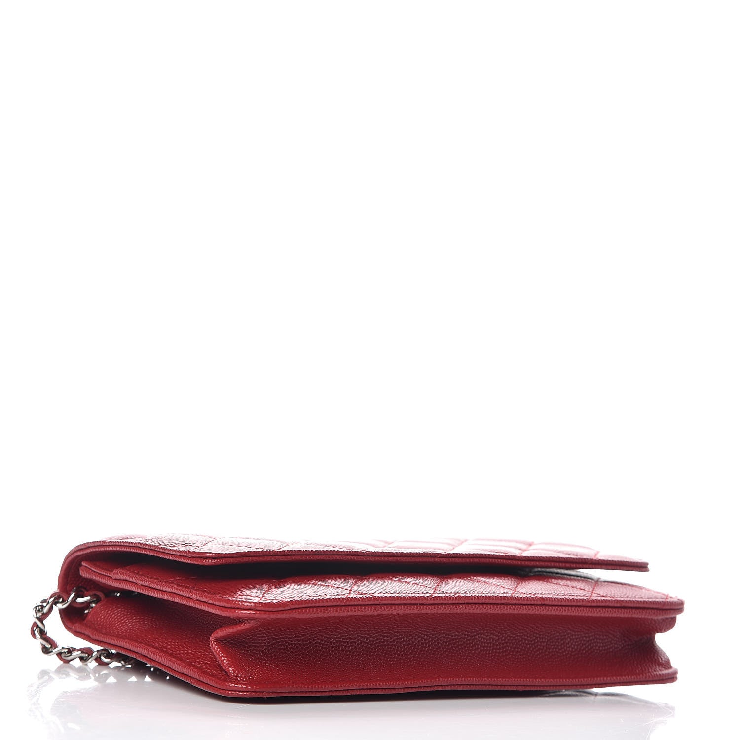 Chanel Caviar Quilted Wallet On Chain WOC Dark Red 4 of 10