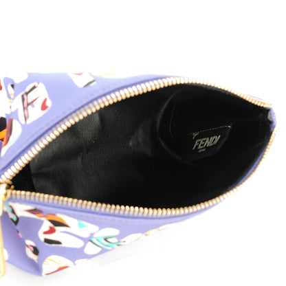 Fendi Nylon Roma Print Cosmetic Pouch Cassis Paglia 5 of 7