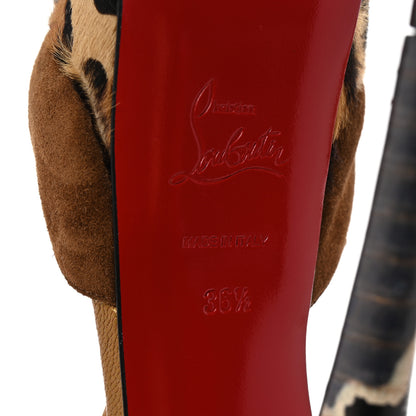 Christian Louboutin Suede Snakeskin Embossed Pony Hair Corsankle 150 Sandals 36.5 Indiana 7 of 11