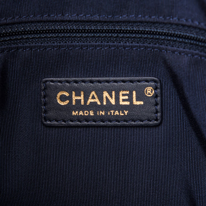 Chanel Calfskin Stitched Large Straight Lines Shopping Tote Navy 8 of 19