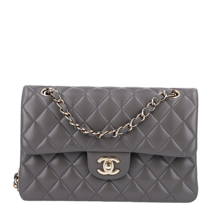 Chanel Lambskin Quilted Small Double Flap Grey 1 of 10