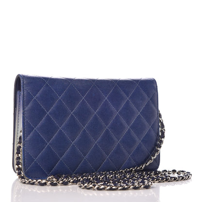 Chanel Lambskin Quilted Degrade Wallet On Chain WOC Purple White 3 of 12