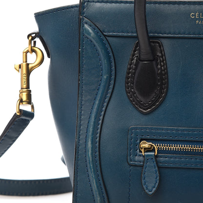 Celine Smooth Calfskin Nano Luggage Ocean Blue 12 of 19
