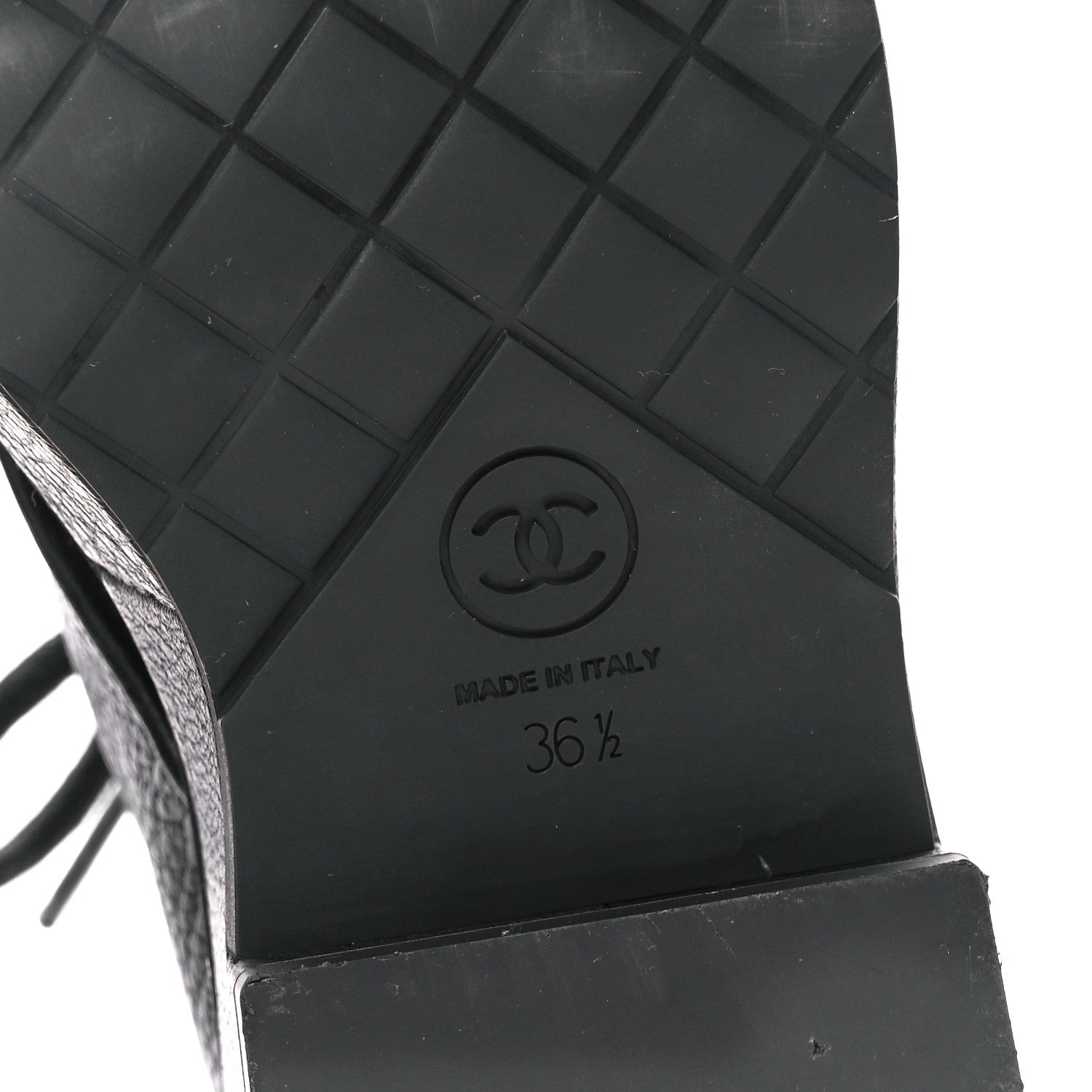 Chanel Shiny Calfskin Pearl Lace Up Combat Short Boots 36.5 Black 6 of 9