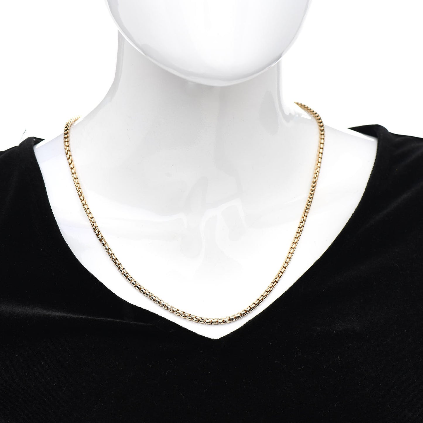 18K Yellow Gold 3.4mm Box Chain Necklace 22"