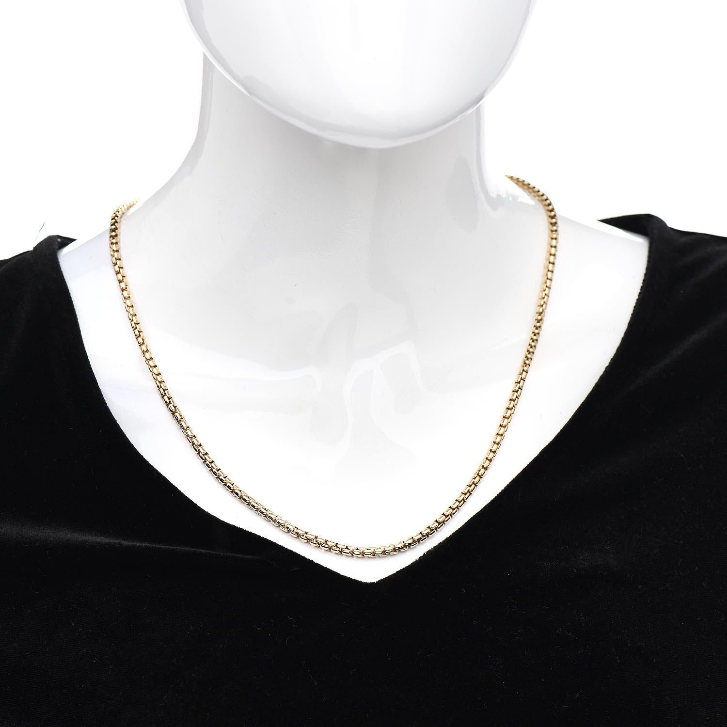 David Yurman 18K Yellow Gold 3.4mm Box Chain Necklace 22" 2 of 4