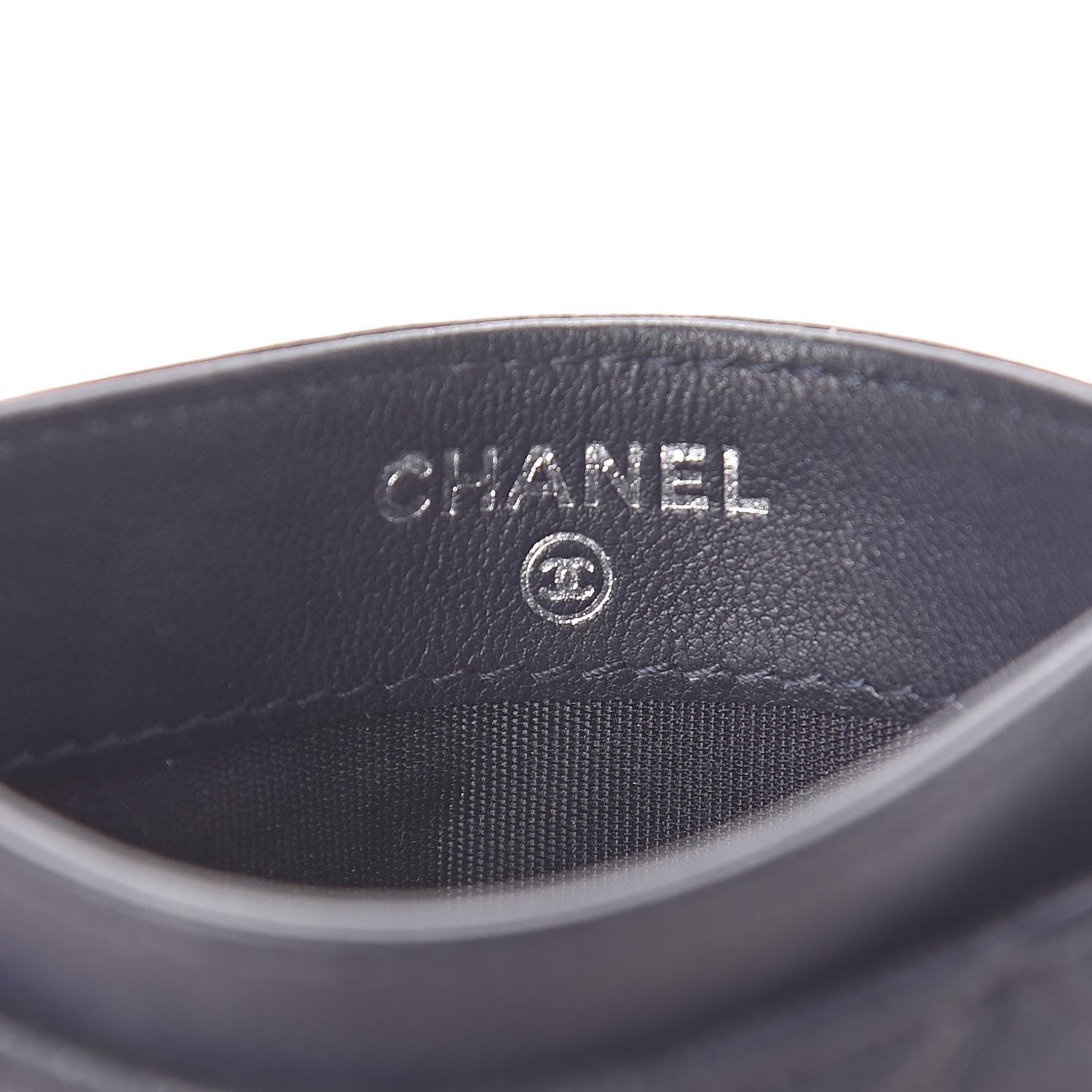 Chanel Lambskin Quilted Diamond CC Card Holder Navy 6 of 9