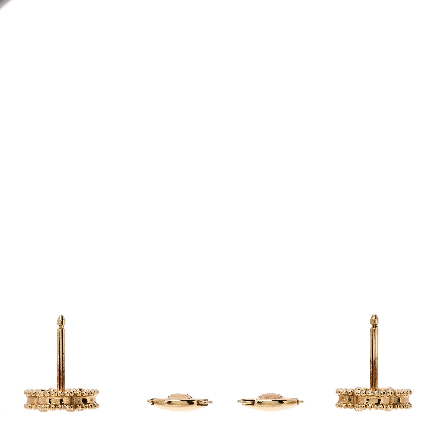 Van Cleef & Arpels 18K Yellow Gold Black Onyx Sweet Alhambra Earrings 3 of 5