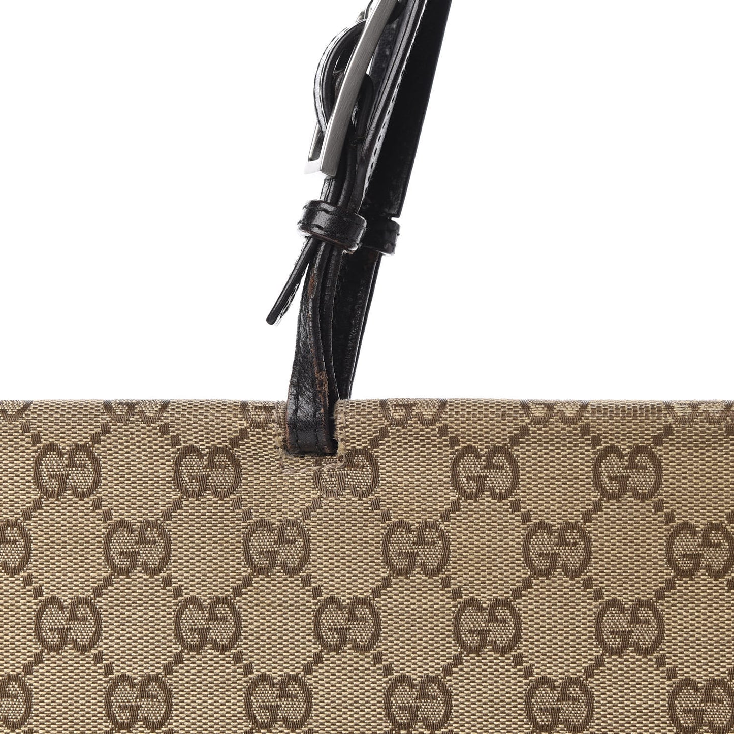 GG Monogram Large Shoulder Tote Dark Brown