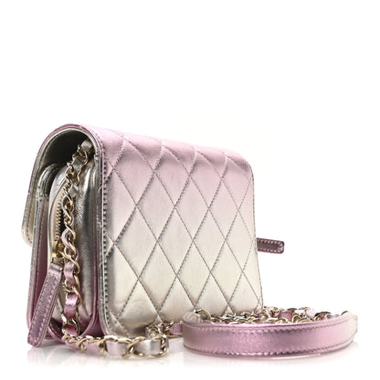 Chanel Metallic Lambskin Like A Wallet Flap Golden Pink 4 of 19